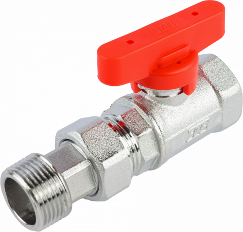 Кран шаровой FAR 3/4", ВР-"американка", красн. бабочка, хром